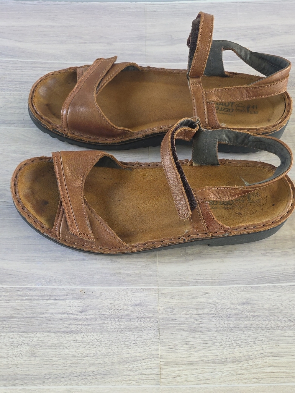 Naot Boho Granola Womens Leather Flat Strappy Walking Comfort Sandals Brown 10 - Picture 5 of 13